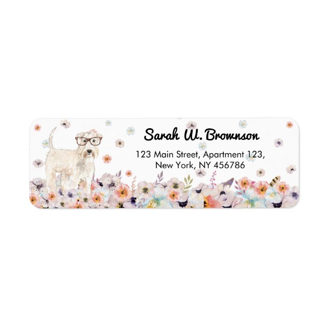 Terrier Irish Wheaten Dog retro eyeglasses (Front)