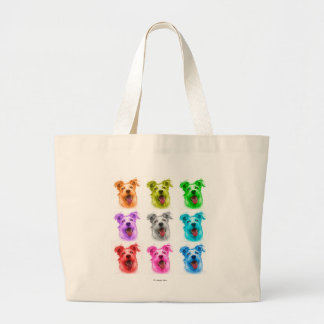 Terrier Mix 2989 - WB Large Tote Bag
