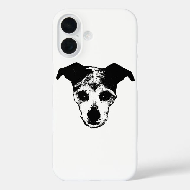 Terrier Mix Looking Up Portrait Case (Back)
