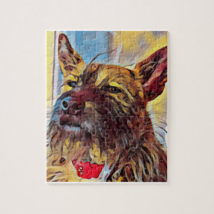 Terrier painting jigsaw puzzle - add own photo