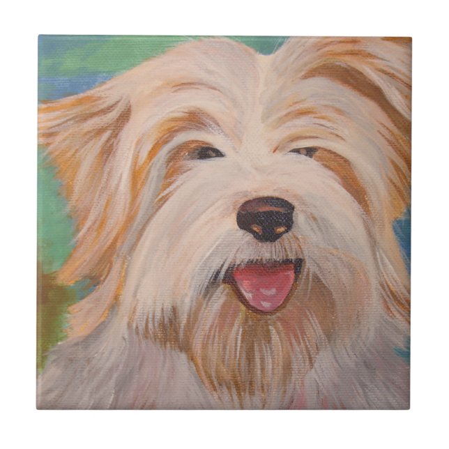 Terrier Portrait Cute Pet Dog Art Tile (Front)