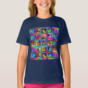 Terrier Silhouettes in a Checkeboard Pattern T-Shirt