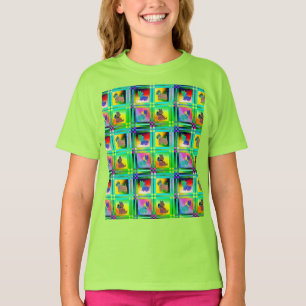 Terrier Silhouettes in a Checkeboard Pattern T-Shirt