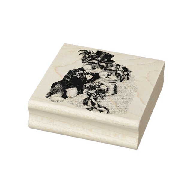 Terrier Wedding Design Rubber Stamp (Stamp)