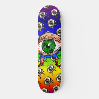 Terrif-eye-ing Trippy Rainbow Skateboard