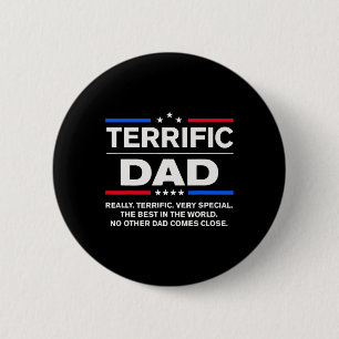Terrific Dad Funny Donald Trump Fathers Day 6 Cm Round Badge