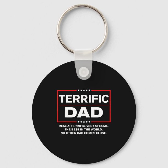Terrific Dad - Funny Donald Trump Fathers Day  Key Ring (Front)