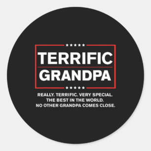 Terrific Grandpa - Funny Donald Trump Campaign Sty Classic Round Sticker