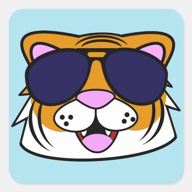 Terrific Tiger Square Sticker (Front)