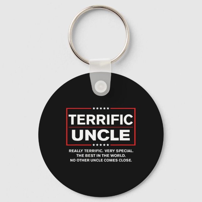 Terrific Uncle - Funny Donald Trump Great Uncle  Key Ring (Front)