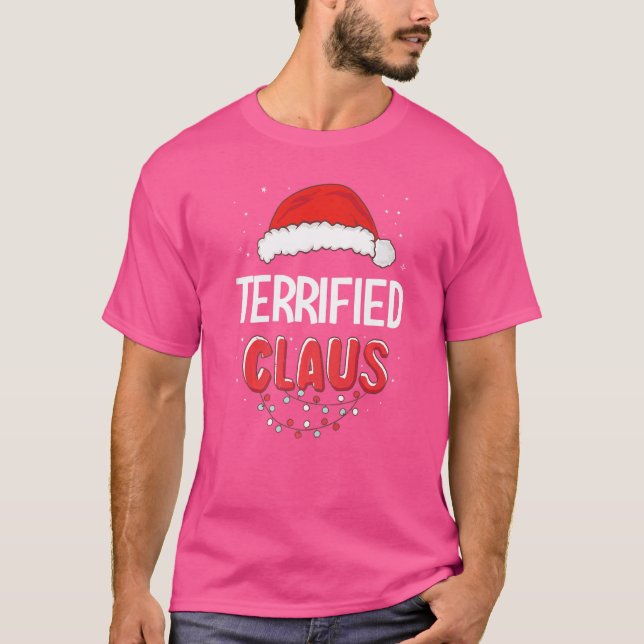 Terrified Santa Claus Christmas Matching Costume P T-Shirt (Front)