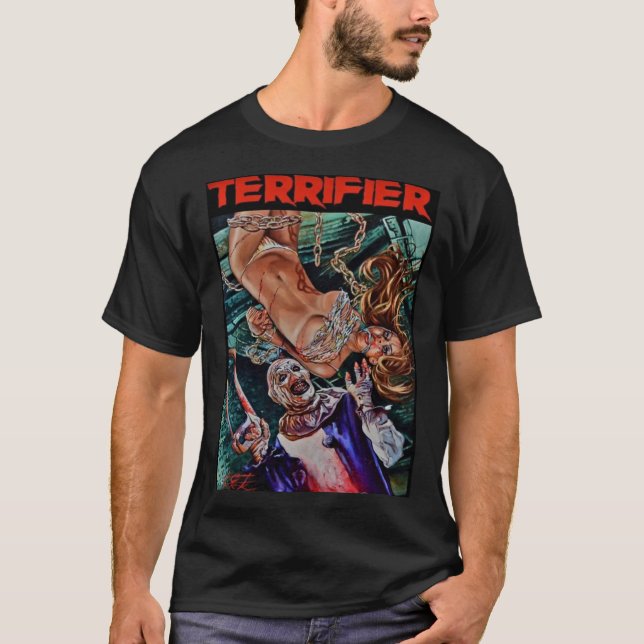 Terrifier movie horror art the clown 162 T-Shirt (Front)