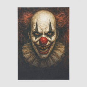 Terrifying Clown Halloween Decoupage Tissue Paper