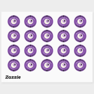 Terrifying Purple Eye Halloween Classic Round Sticker