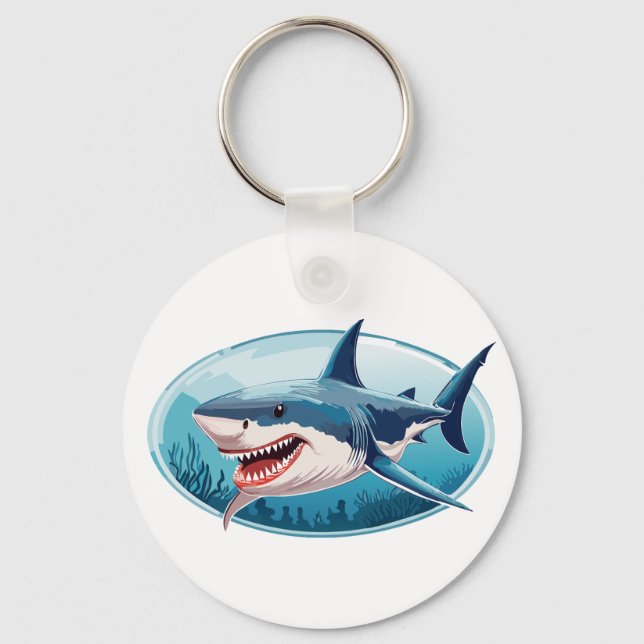 Terrifying Shark Key Ring (Front)