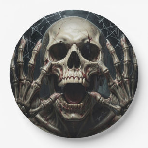 Terrifying Skull Scream Halloween Party Horror Paper Plate