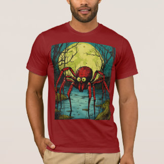 Terrifying Spider Under the Full Moon – Pop Art Ho T-Shirt