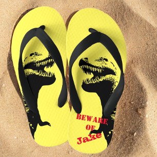 Terrifying T-Rex Dinosaur Graphic Kid's Jandals
