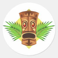 Terrifying Tiki Tropical Statue With Palms