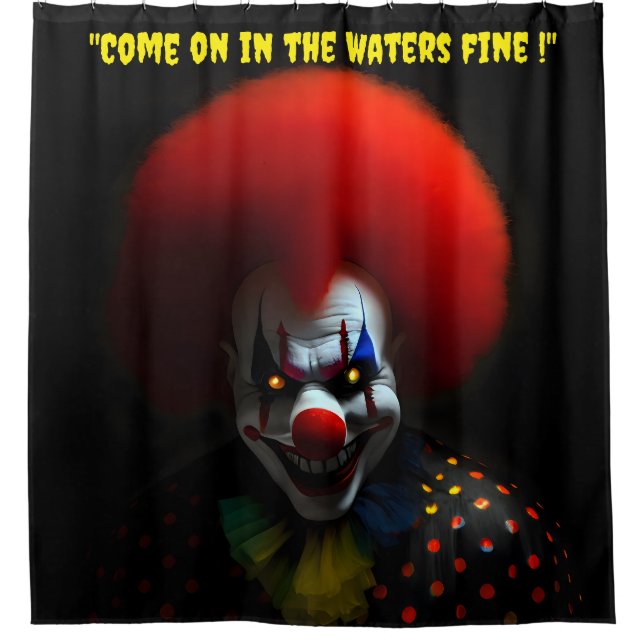 Terrifyingly Funny Scary Clown Horror Gag Custom  Shower Curtain (Front)