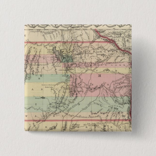 Territories of New Mexico and Utah 15 Cm Square Badge (Front)
