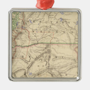 Territories of Washington and Oregon Metal Tree Decoration