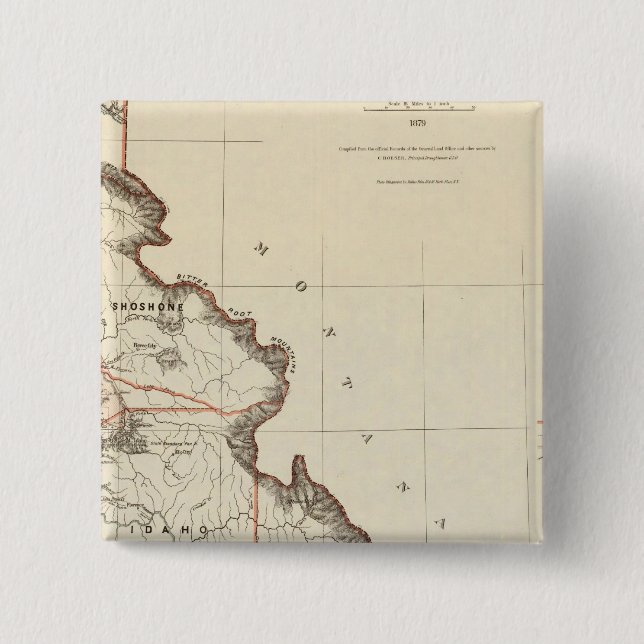 Territory Of Idaho 15 Cm Square Badge (Front)