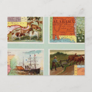 Territory of Wyoming, Alabama, Louisiana, Kansas Postcard