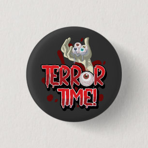 Terror Time Zombie Hand with Eyeballs 3 Cm Round Badge