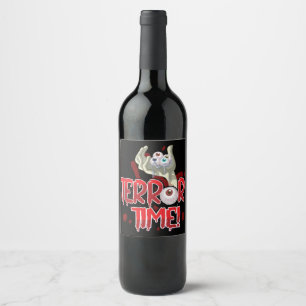 Terror Time Zombie Hand with Eyeballs Wine Label