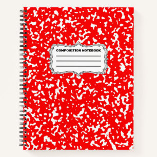 Tesimart   Red Design Spiral Composition Notebook 