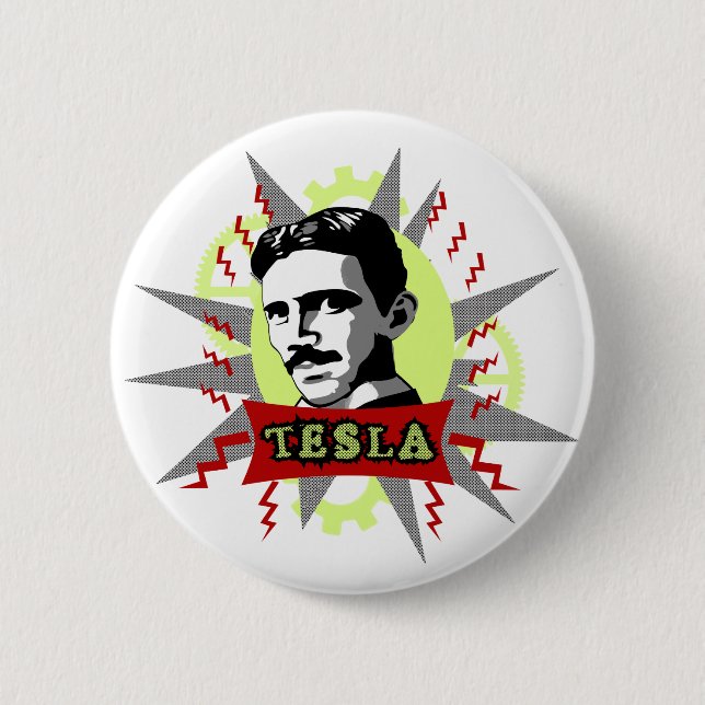 Tesla 6 Cm Round Badge (Front)