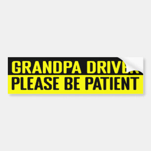 tesla bumper Grandpa driver please be patient Stic Sticker