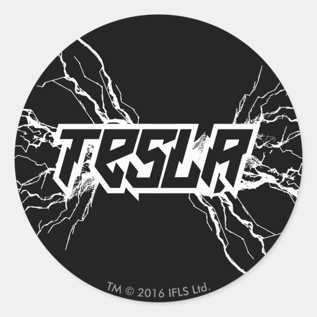 Tesla Classic Round Sticker (Front)