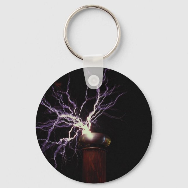 Tesla coil arcing key ring (Front)