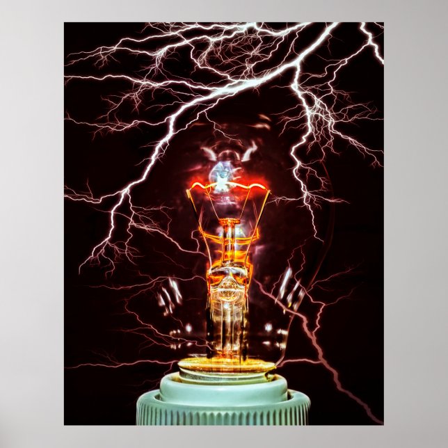 TESLA COIL LIGHT BULB POSTER (Front)