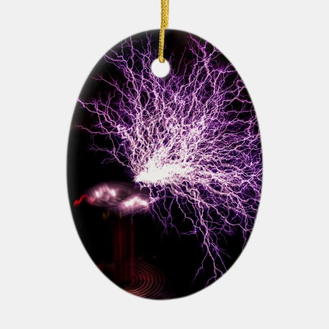 Tesla Coil Plasma Ceramic Tree Decoration (Front)