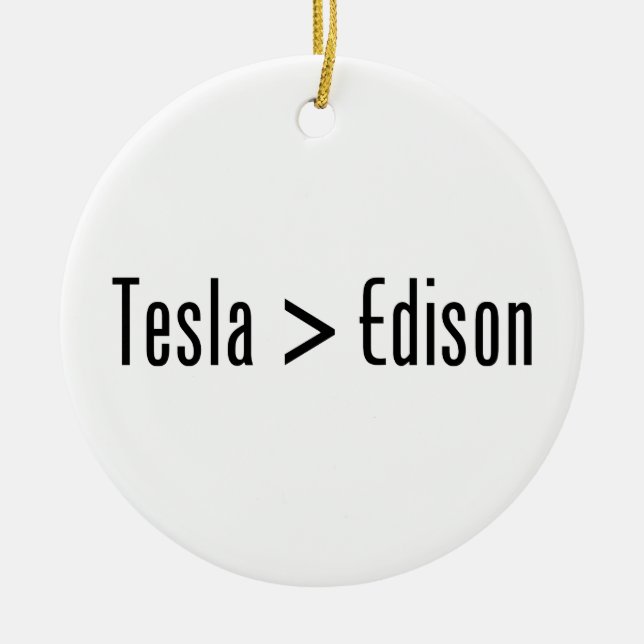 Tesla > Edison Ceramic Tree Decoration (Front)