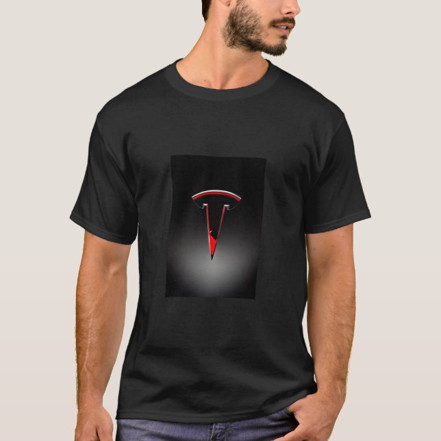 Tesla inspired red and black logo T-Shirt (Front)