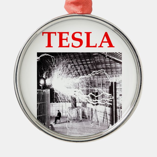 tesla metal tree decoration (Front)