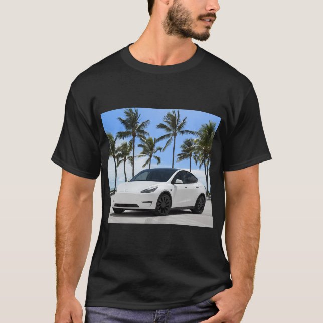 Tesla Model Y On The T-Shirt (Front)