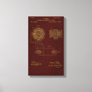 Tesla Patent 00382280 Sht 4 Stretched Canvas Print