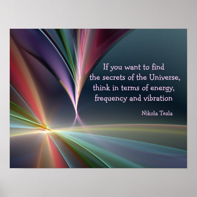 Tesla Quote Secret of the Universe Wall Art Poster (Front)