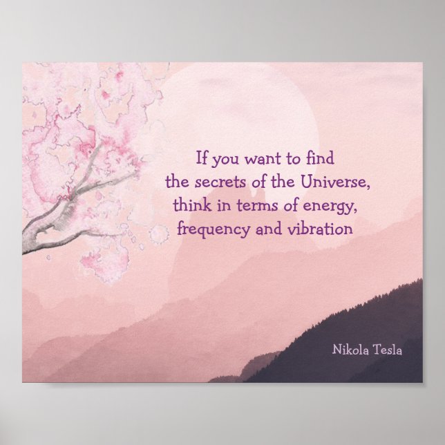 Tesla Quote Secrets of the Universe Poster (Front)