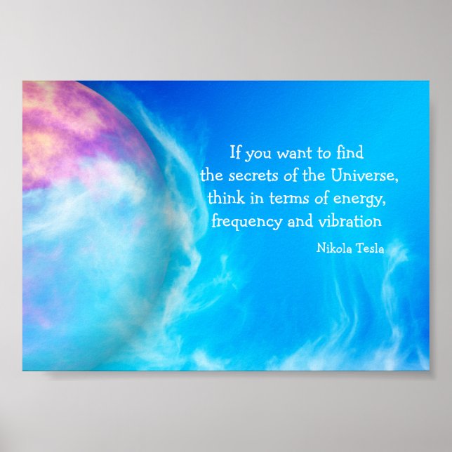 Tesla Quote Secrets of the Universe Poster (Front)