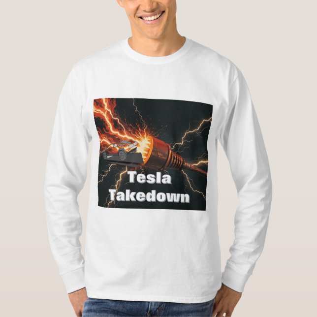 Tesla Takedown elon musk mens T-Shirt (Front)