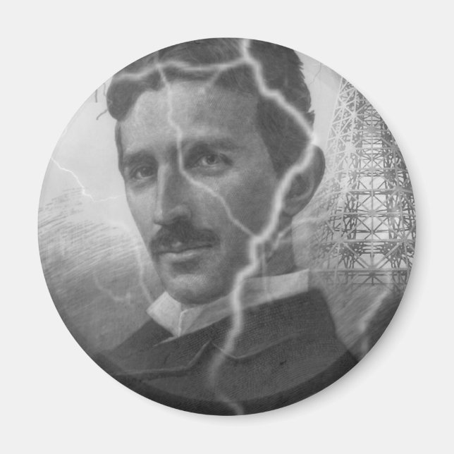 Tesla, The Lightning Man Magnet (Front)