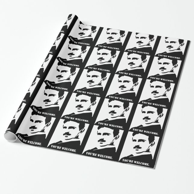 Tesla (You're Welcome.) Wrapping Paper (Unrolled)