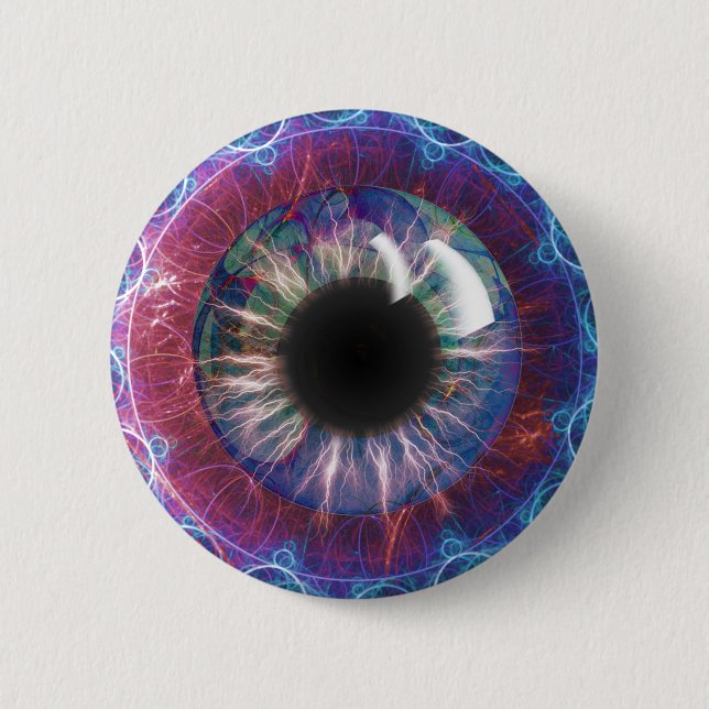 Tesla's Eye Fractal Design 6 Cm Round Badge (Front)