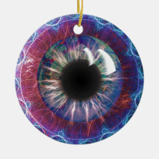 Tesla's Eye Fractal Design Ceramic Tree Decoration